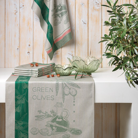 Torchons coton égyptien "Essence d’Olive"