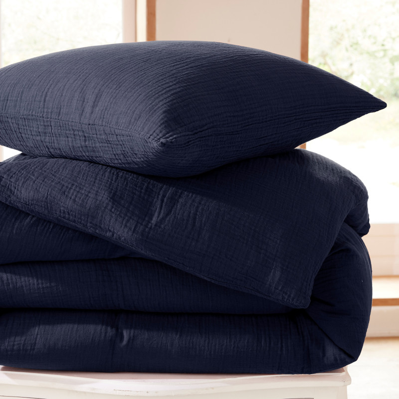Gaze de coton Bleu Nuit