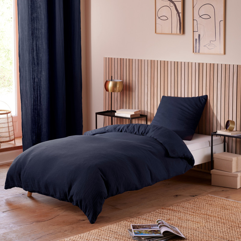 Gaze de coton Bleu Nuit