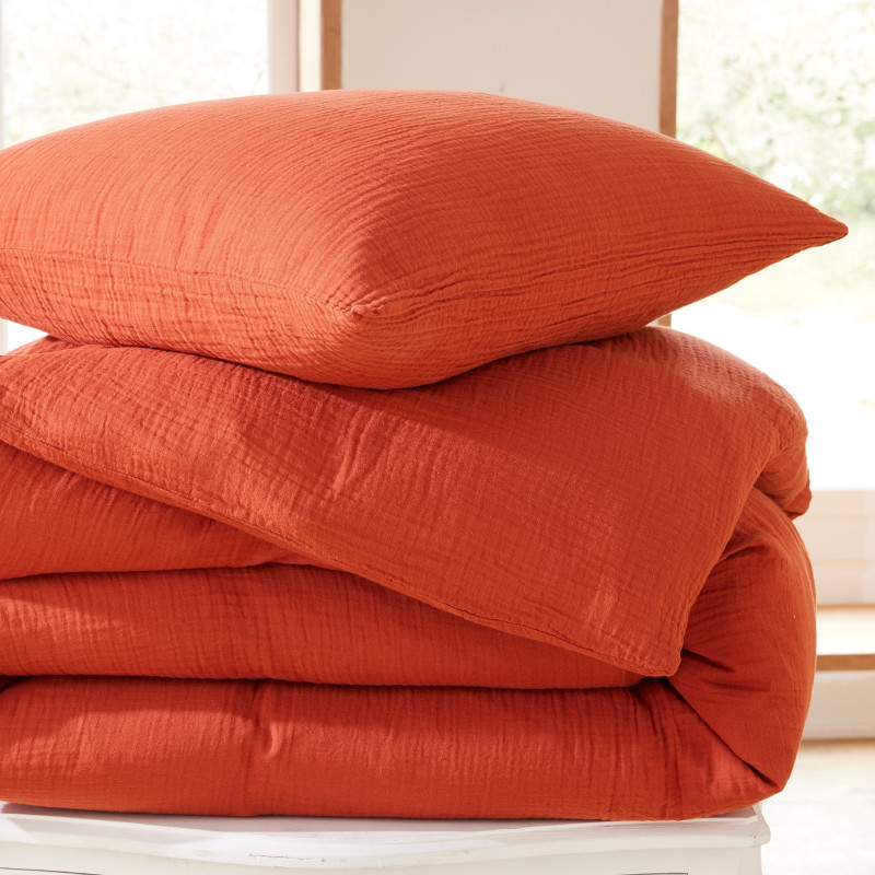 Gaze de coton Terracotta