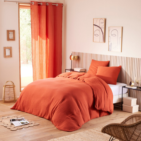 Gaze de coton Terracotta