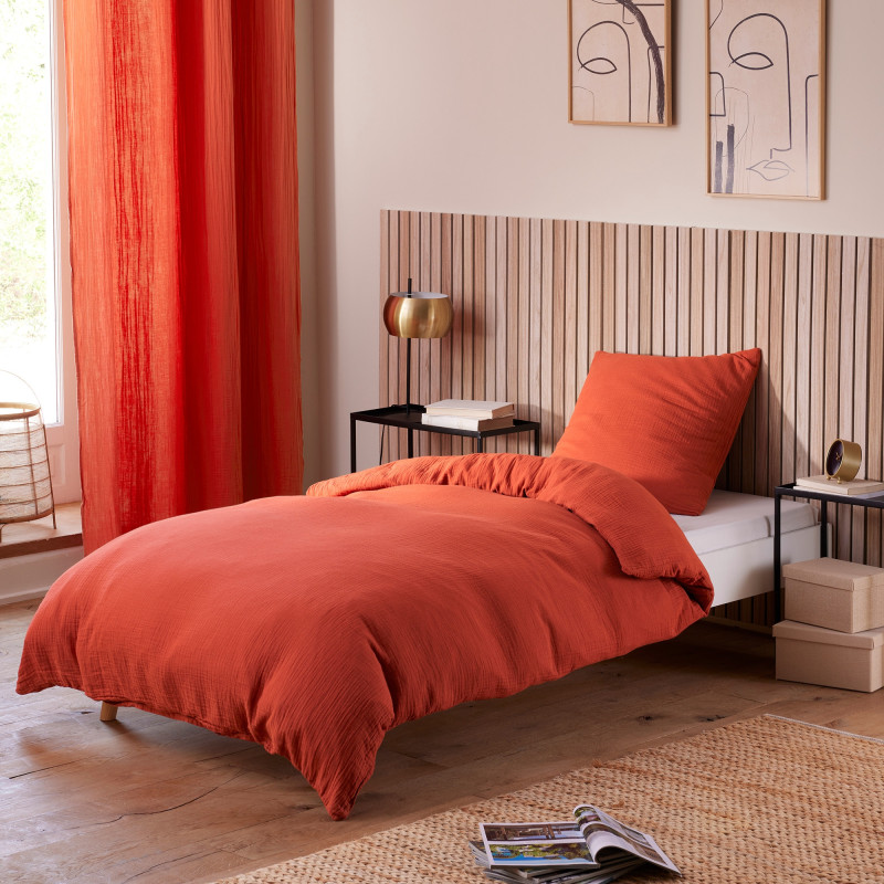 Gaze de coton Terracotta