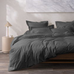 Percale de coton uni 80 fils/cm² Ardoise