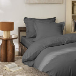 Percale de coton uni 80 fils/cm² Ardoise