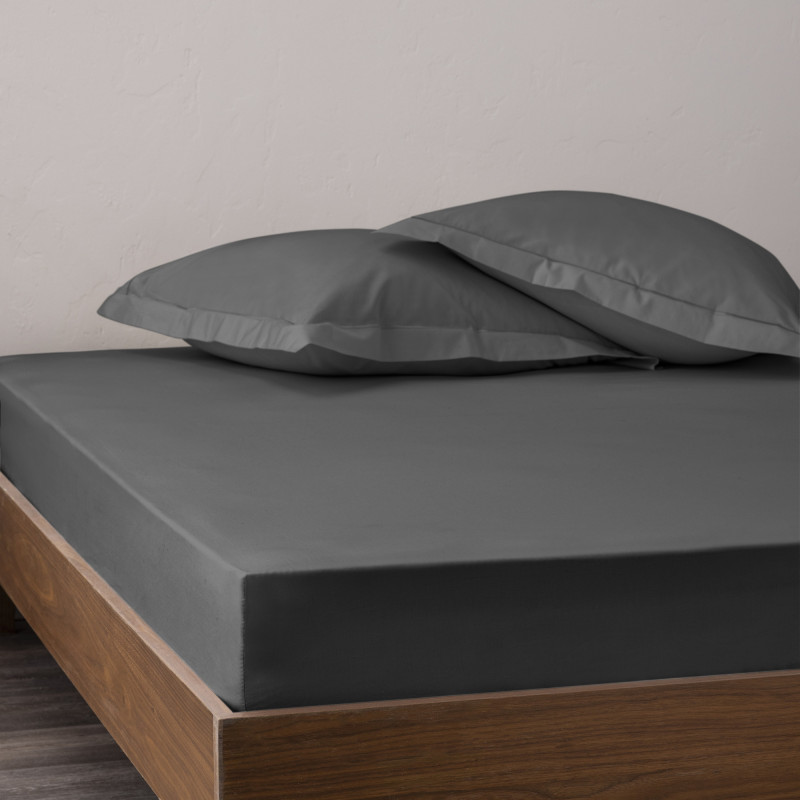 Percale de coton uni 80 fils/cm² Ardoise