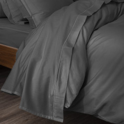 Percale de coton uni 80 fils/cm² Ardoise