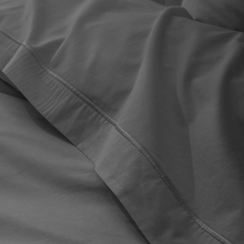 Percale de coton uni 80 fils/cm² Ardoise