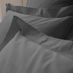Percale de coton uni 80 fils/cm² Ardoise