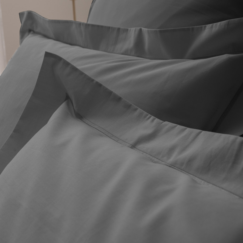 Percale de coton uni 80 fils/cm² Ardoise