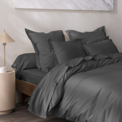Percale de coton uni 80 fils/cm² Ardoise
