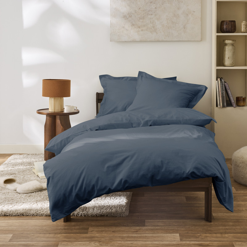 Percale de coton uni 80 fils/cm² Bleu Encre