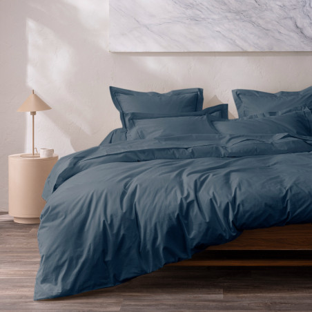Percale de coton uni 80 fils/cm² Bleu Encre