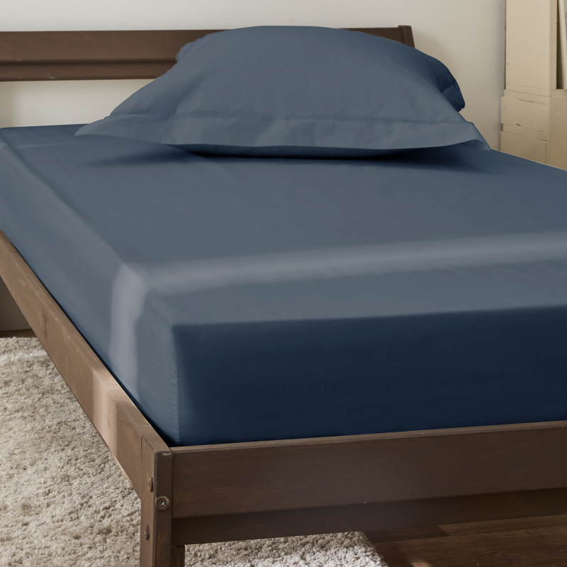 Percale de coton uni 80 fils/cm² Bleu Encre