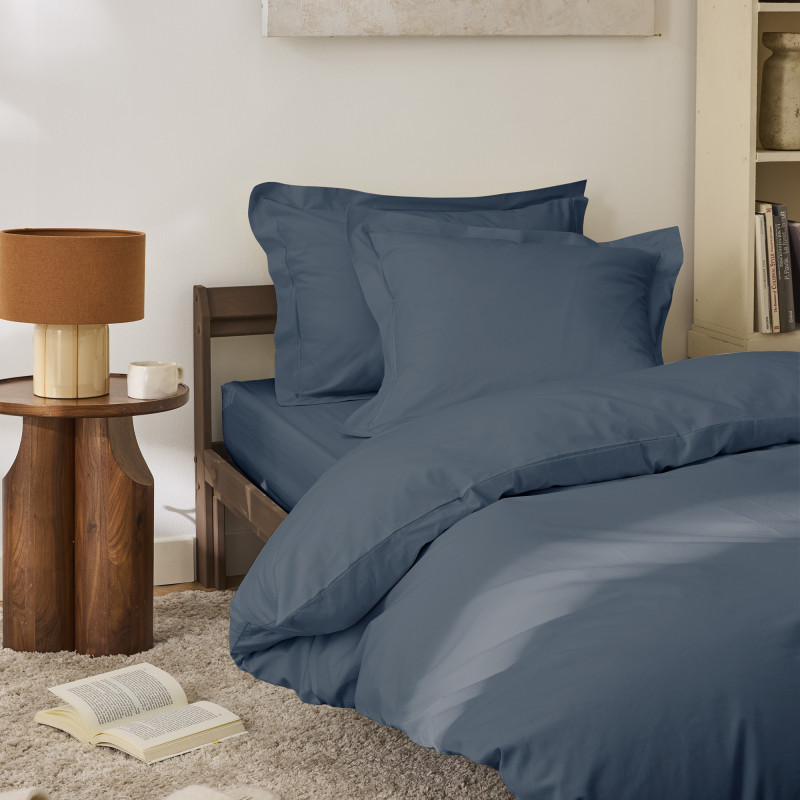 Percale de coton uni 80 fils/cm² Bleu Encre