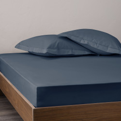 Percale de coton uni 80 fils/cm² Bleu Encre