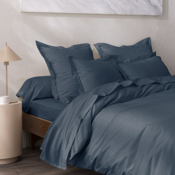 Percale de coton uni 80 fils/cm² Bleu Encre