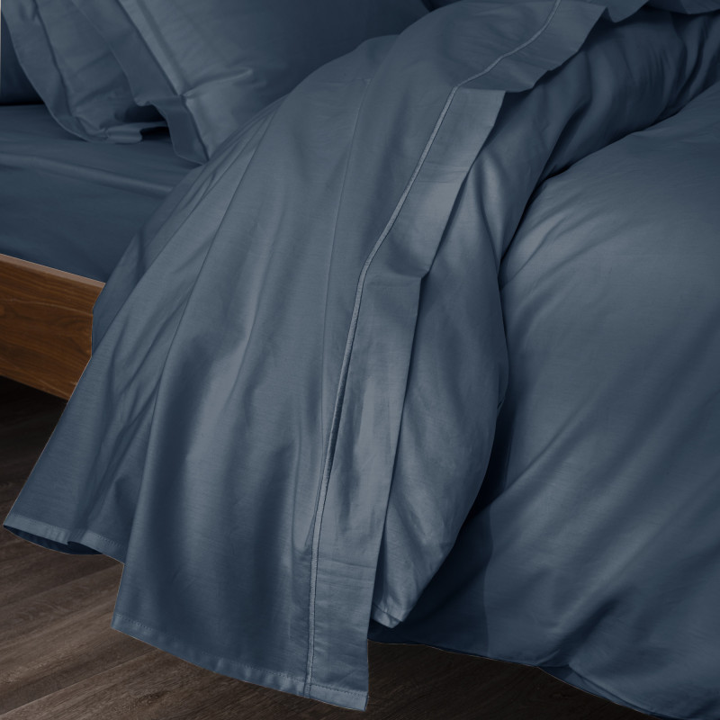 Percale de coton uni 80 fils/cm² Bleu Encre