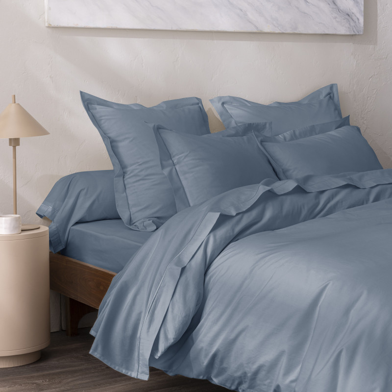 Percale de coton uni 80 fils/cm² Bleu Jean