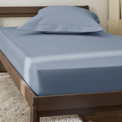 Percale de coton uni 80 fils/cm² Bleu Jean