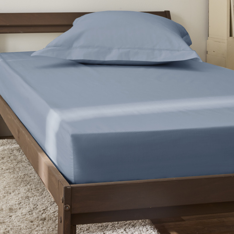 Percale de coton uni 80 fils/cm² Bleu Jean