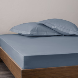 Percale de coton uni 80 fils/cm² Bleu Jean
