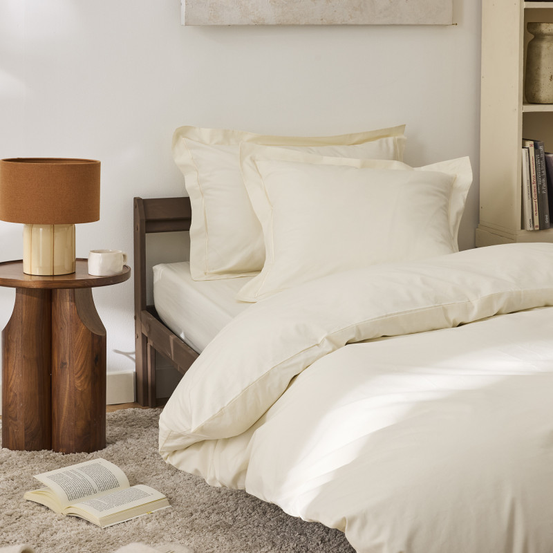 Percale de coton uni 80 fils/cm² Ivoire