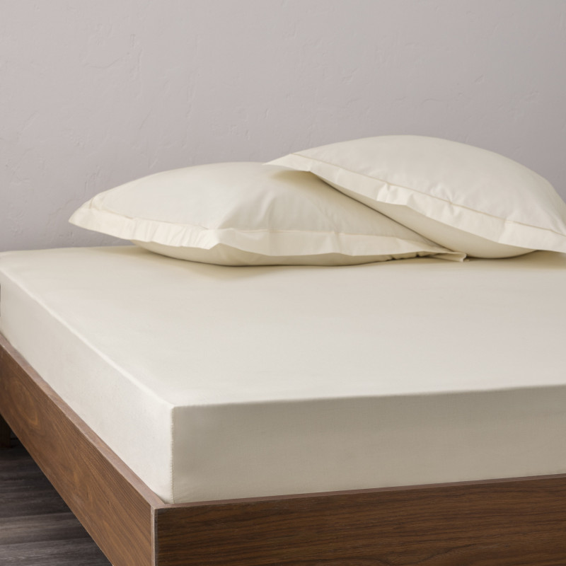Percale de coton uni 80 fils/cm² Ivoire
