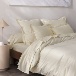 Percale de coton uni 80 fils/cm² Ivoire