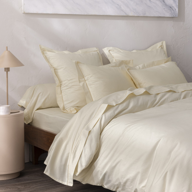 Percale de coton uni 80 fils/cm² Ivoire