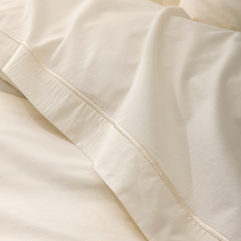 Percale de coton uni 80 fils/cm² Ivoire