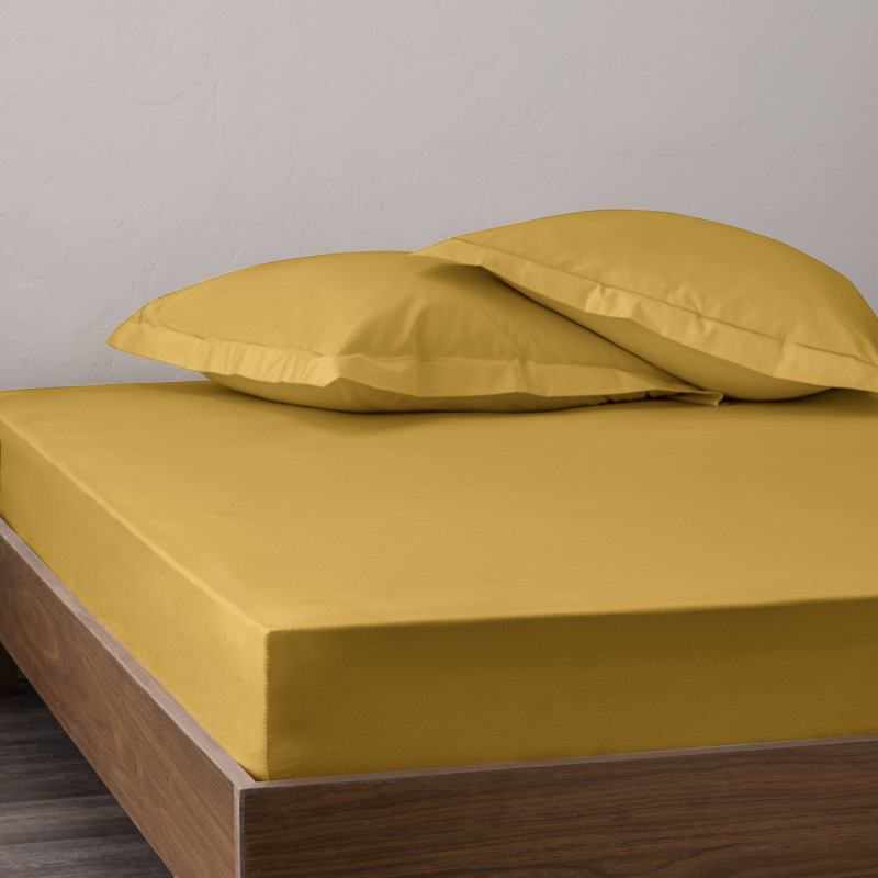 Percale de coton uni 80 fils/cm² Mangue