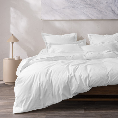 Percale de coton uni 80 fils/cm² Neige