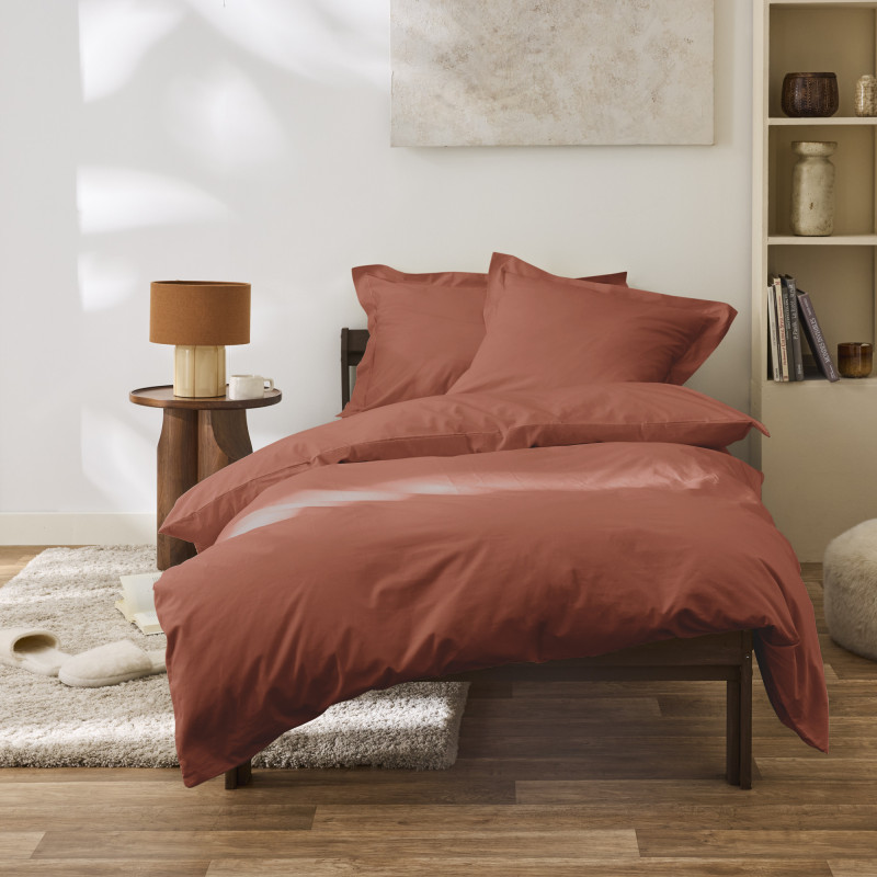 Percale de coton uni 80 fils/cm² Terracotta
