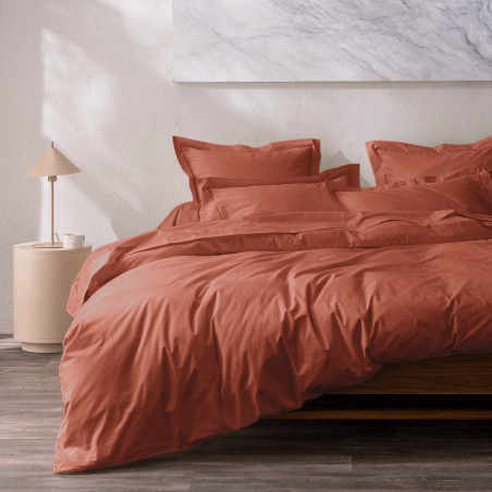 Percale de coton uni 80 fils/cm² Terracotta