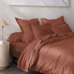 Percale de coton uni 80 fils/cm² Terracotta