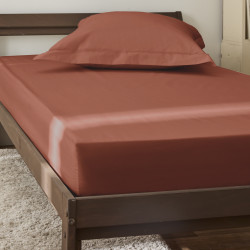 Percale de coton uni 80 fils/cm² Terracotta