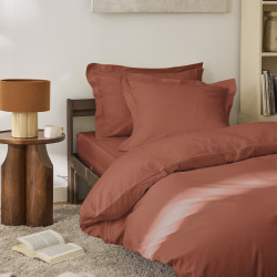 Percale de coton uni 80 fils/cm² Terracotta