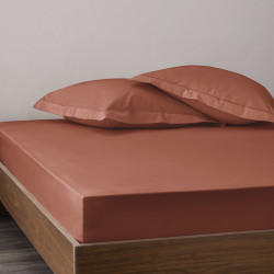 Percale de coton uni 80 fils/cm² Terracotta