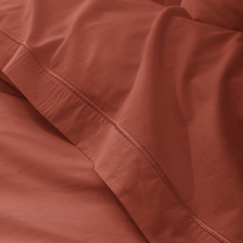 Percale de coton uni 80 fils/cm² Terracotta