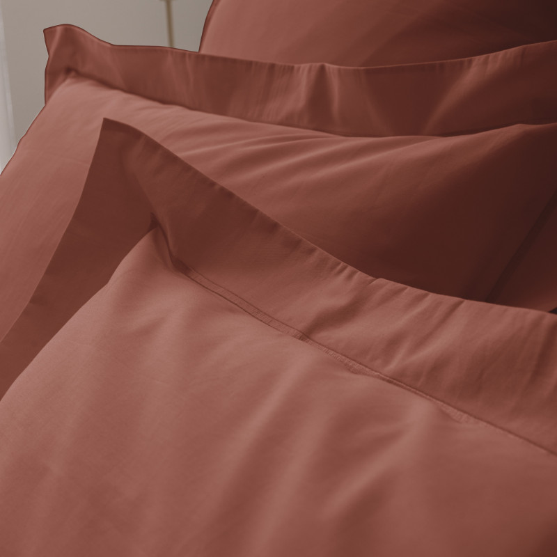 Percale de coton uni 80 fils/cm² Terracotta