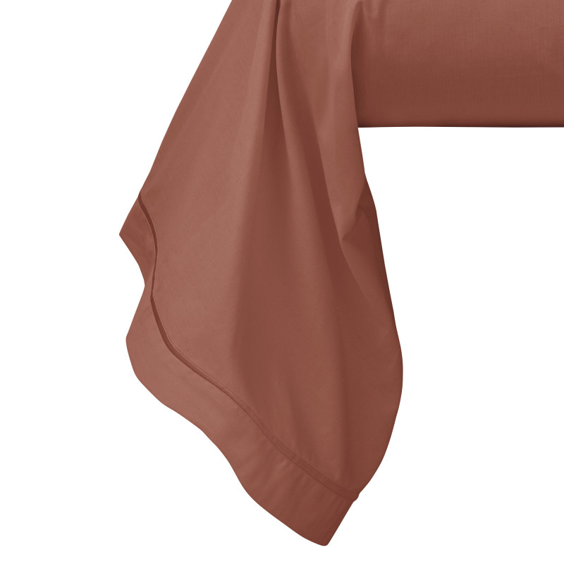Percale de coton uni 80 fils/cm² Terracotta