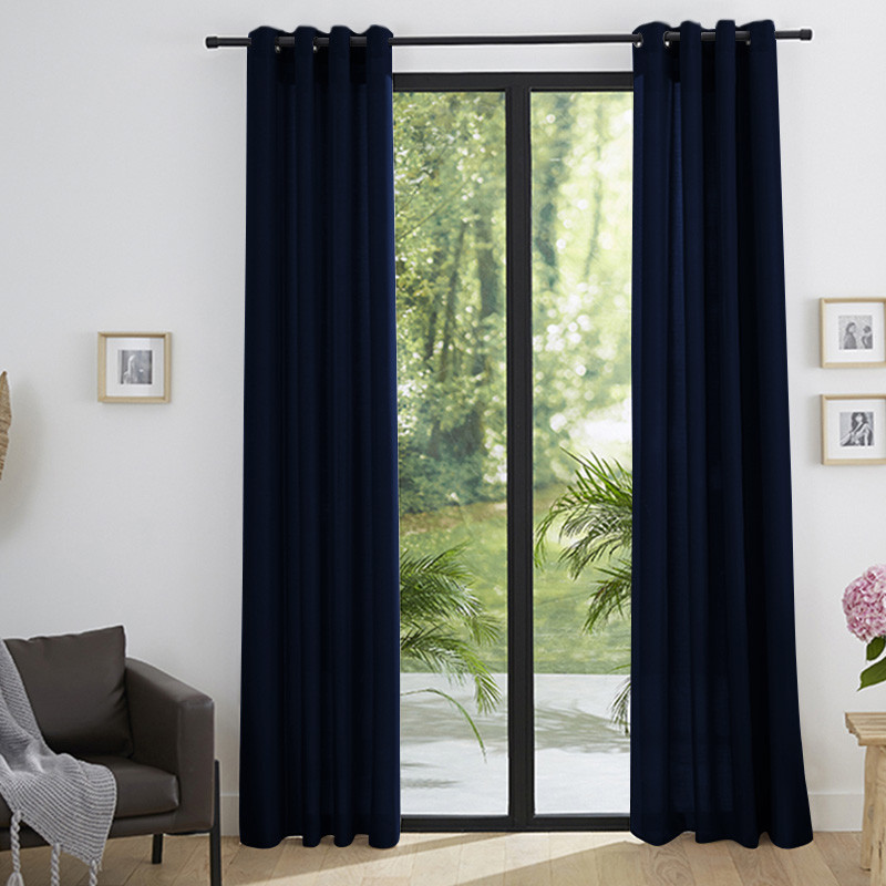 Rideaux Effet lin Bleu Nuit