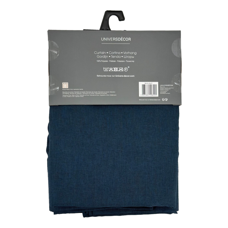 Rideaux Effet lin Bleu Nuit