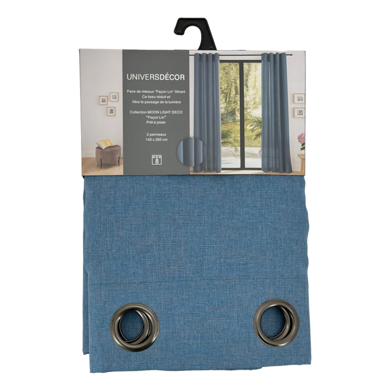 Rideaux Effet lin Bleuet