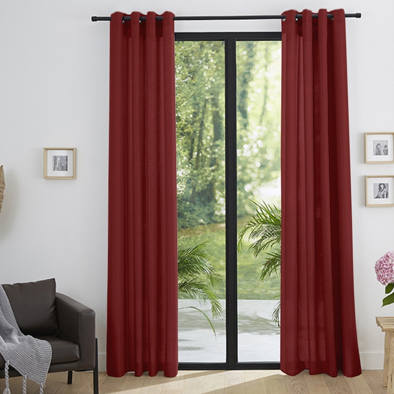 Rideaux Effet lin Cerise