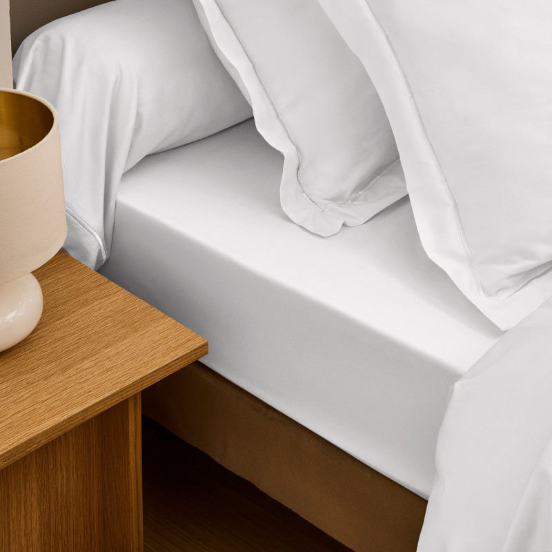 Satin de coton 120 fils/cm² Blanc