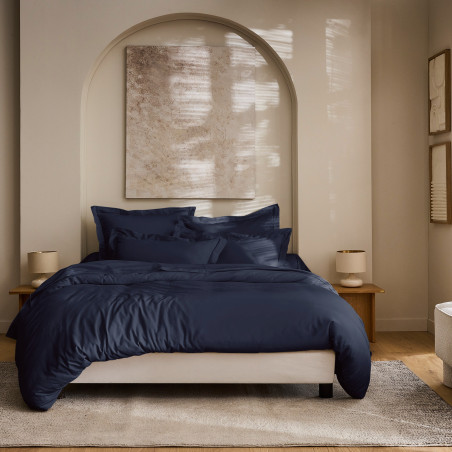 Satin de coton 120 fils/cm² Bleu velours