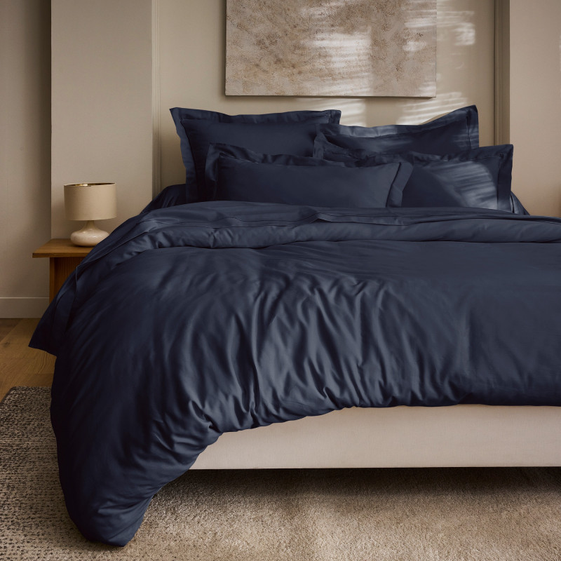 Satin de coton 120 fils/cm² Bleu velours
