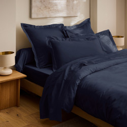 Satin de coton 120 fils/cm² Bleu velours