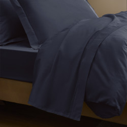 Satin de coton 120 fils/cm² Bleu velours